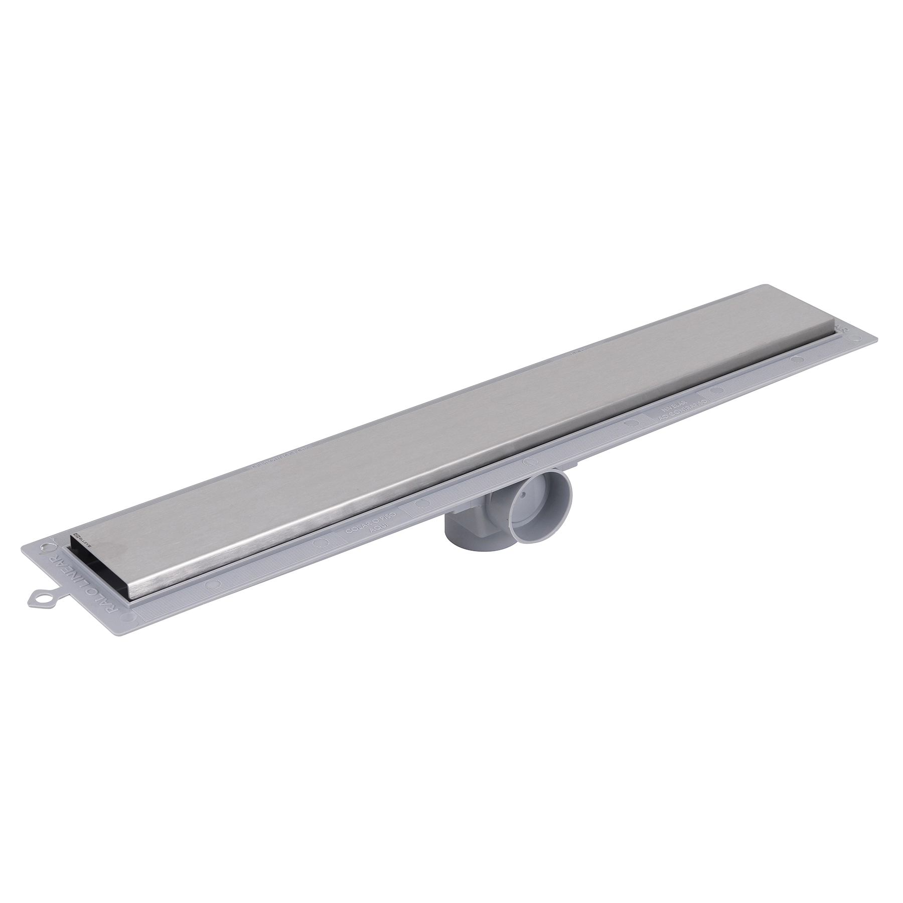 Ralo Linear de Banheiro 12,19x60,4cm em Aço Inox Cromado Retangular Elleve Smart