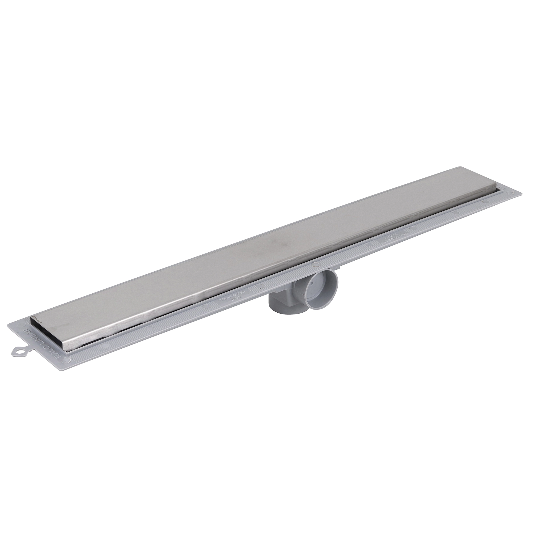 Ralo Linear de Banheiro 12,19x70,4cm em Aço Inox Cromado Retangular Elleve Smart