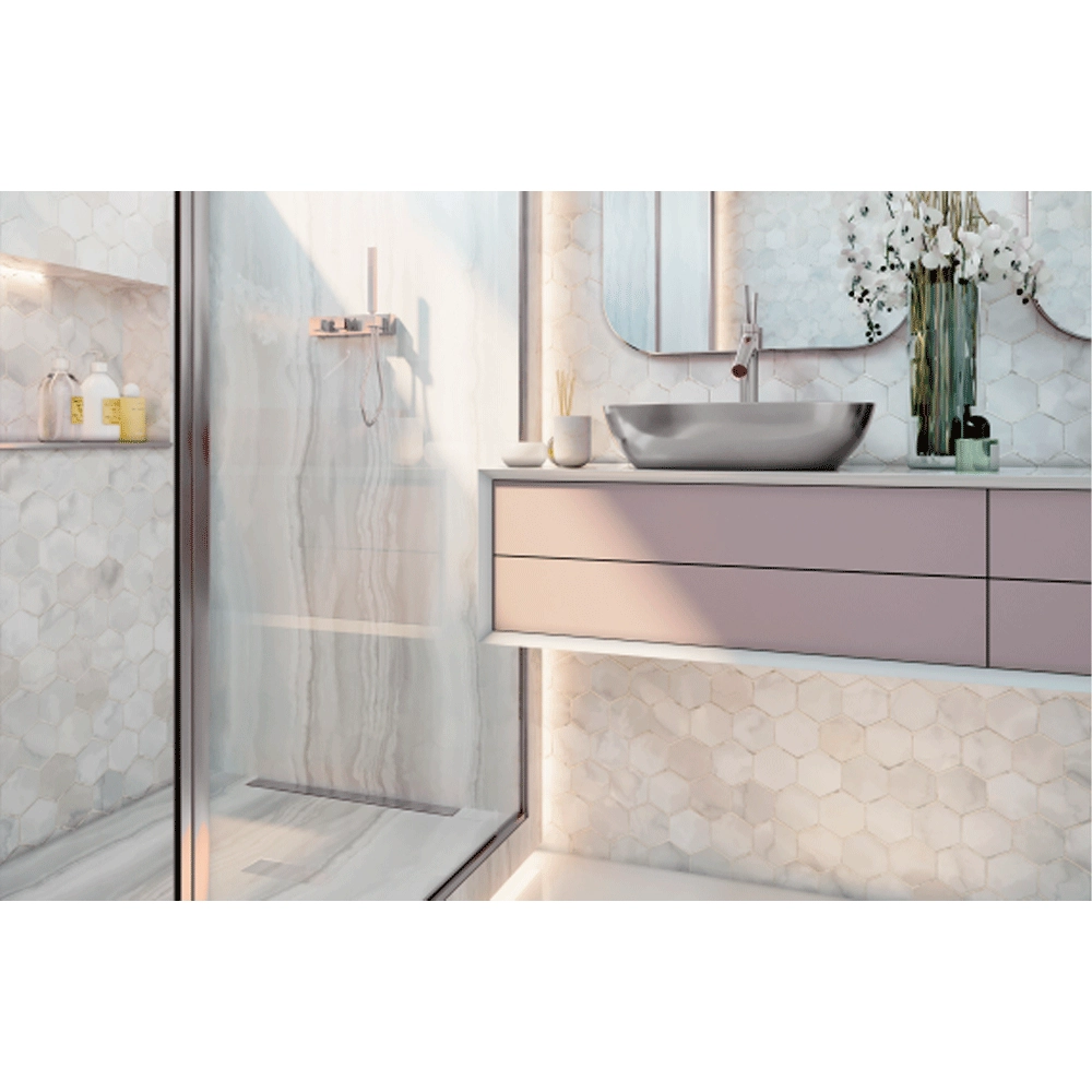 Ralo Linear Elleve Versatile Oculto 50 Cm Com Saída Central - Ralo Linear