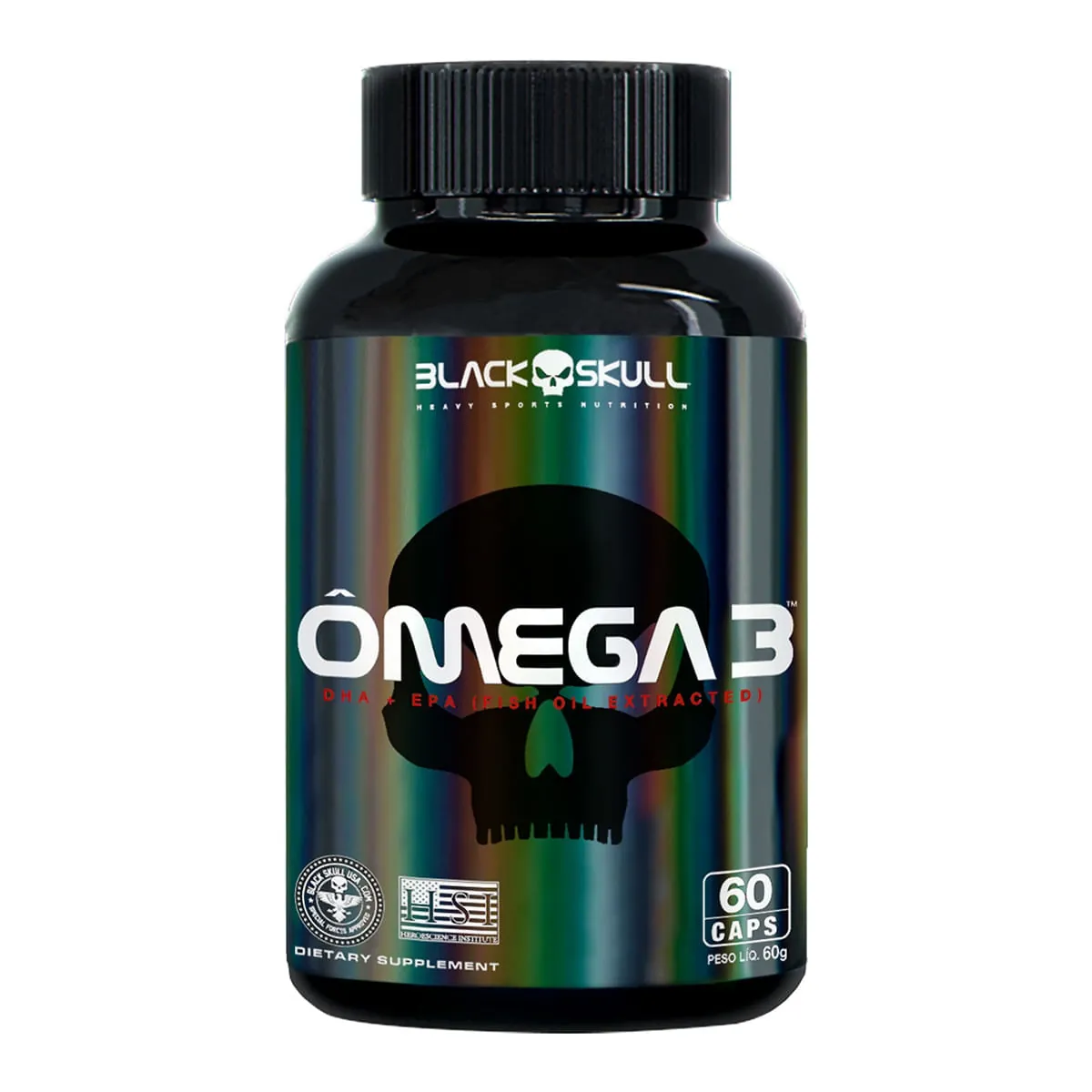 ômega 3 Black Skull Frasco 60g 60 Cápsulas