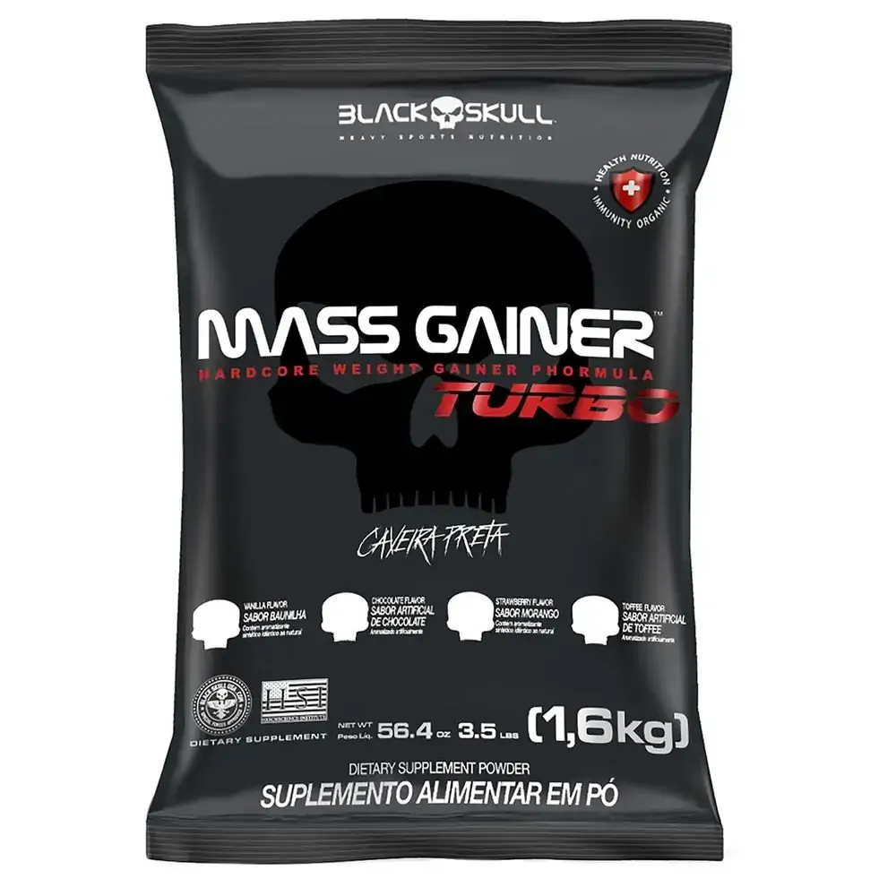 Hipercalórico Mass Gainer Turbo 1.6Kg Refil - Black Skull
