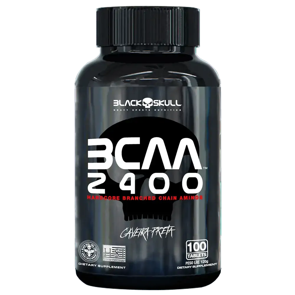Bcaa 2400 100 tabs Caveira Preta - Black Skull