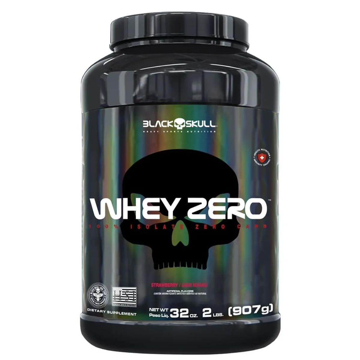 WHEY ZERO BLACK SKULL - 907G (WHEY PROTEIN ISOLADO) - WHEY ZERO STRAWBERRY - 2 LBS/907G