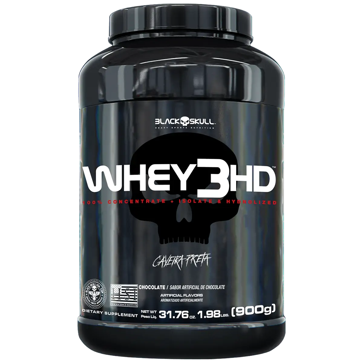 WHEY 3HD BLACK SKULL - 900G (WPC, WPI E WPH) - WHEY 3 HD CHOCOLATE 900GR