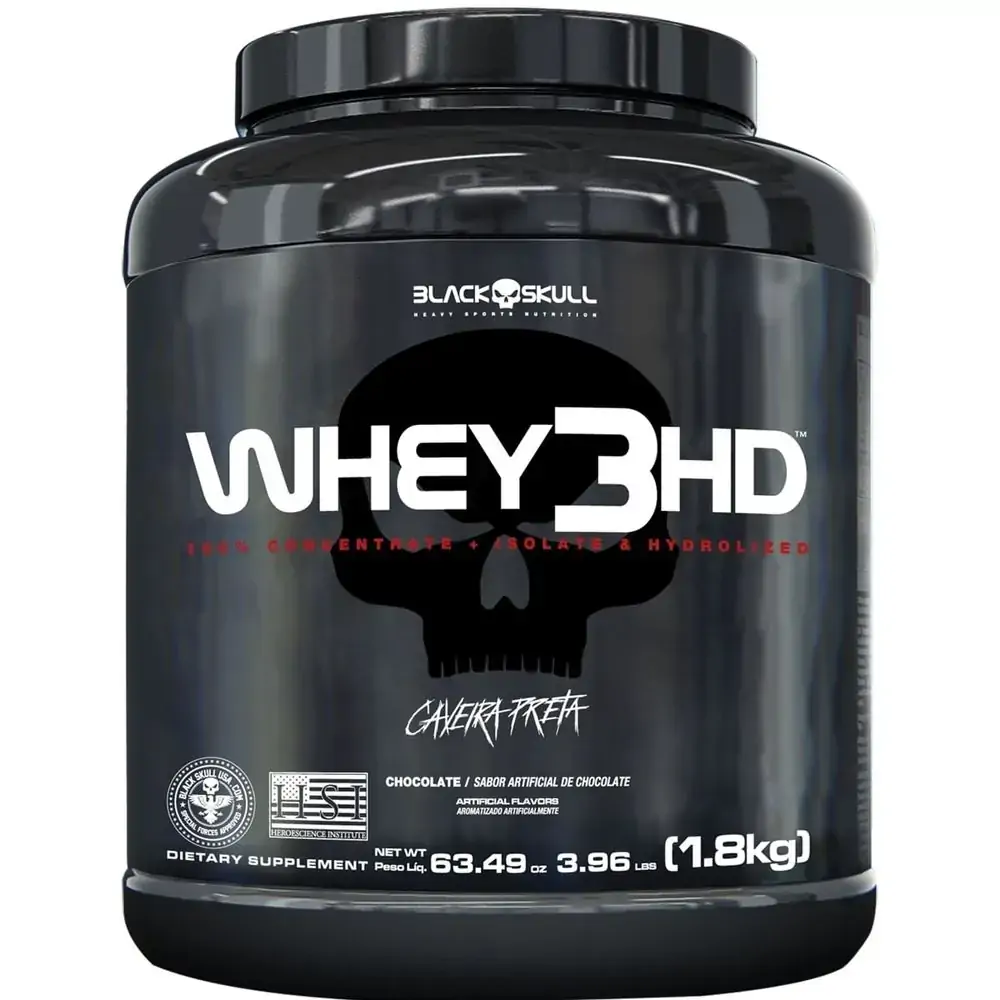 Whey 3hd Black Skull - 1,8kg (Wpc, Wpi E Wph) - Whey 3 Hd Baunilha 1,8kg