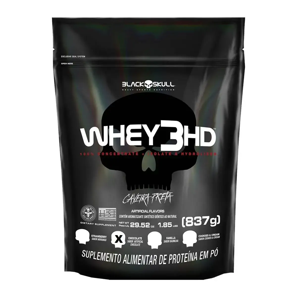 Bcaa Caveira Preta Black Skull Bcaa 2400 Frasco 30 Tabletes