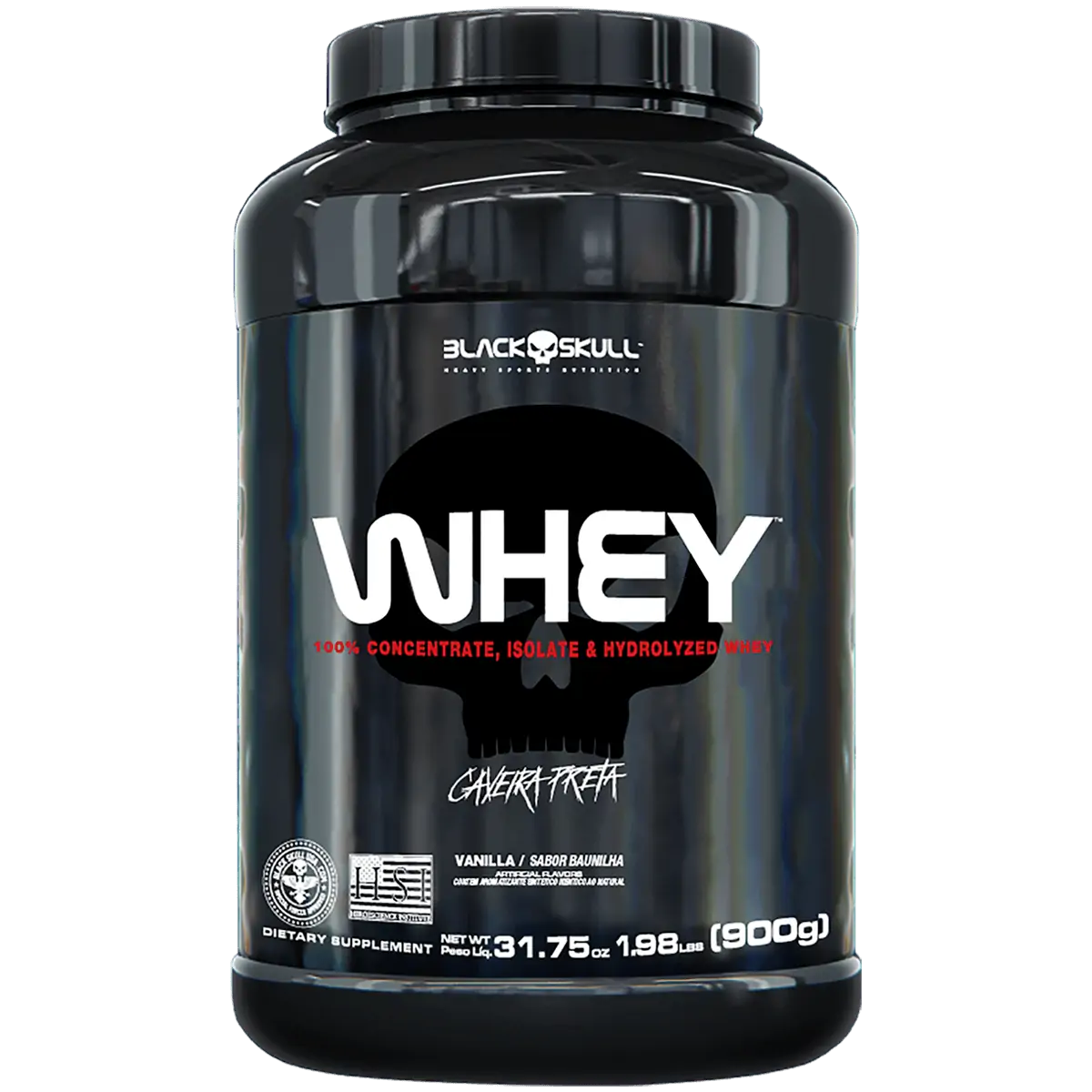 WHEY PROTEIN BLACK SKULL - 900G (WPI, WPC, WPH) - WHEY BAUNILHA 900G