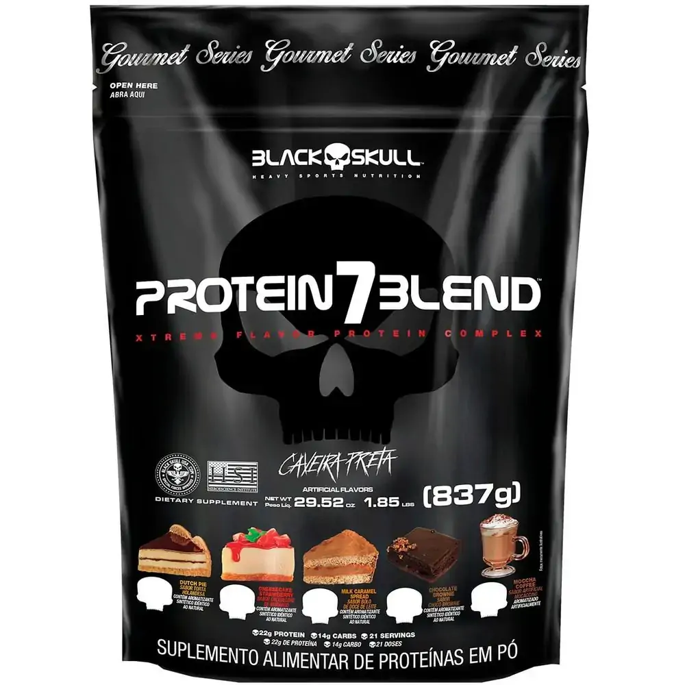 PROTEIN 7 BLEND GOURMET REFIL - BLEND PROTEÍNAS - 837G - REFIL PROTEIN 7 GOURMET BOLO DE DOCE DE LEI