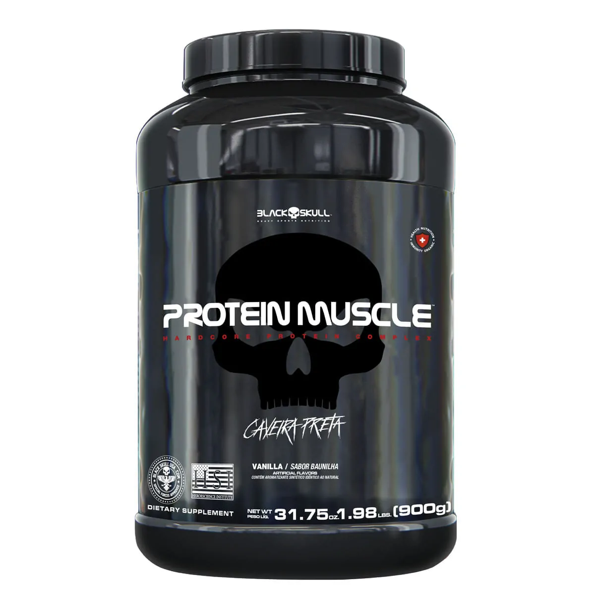 PROTEIN MUSCLE BLACK SKULL - 900G (BLEND PROTEÍNAS) - PROTEIN MUSCLE BAUNILHA 900G