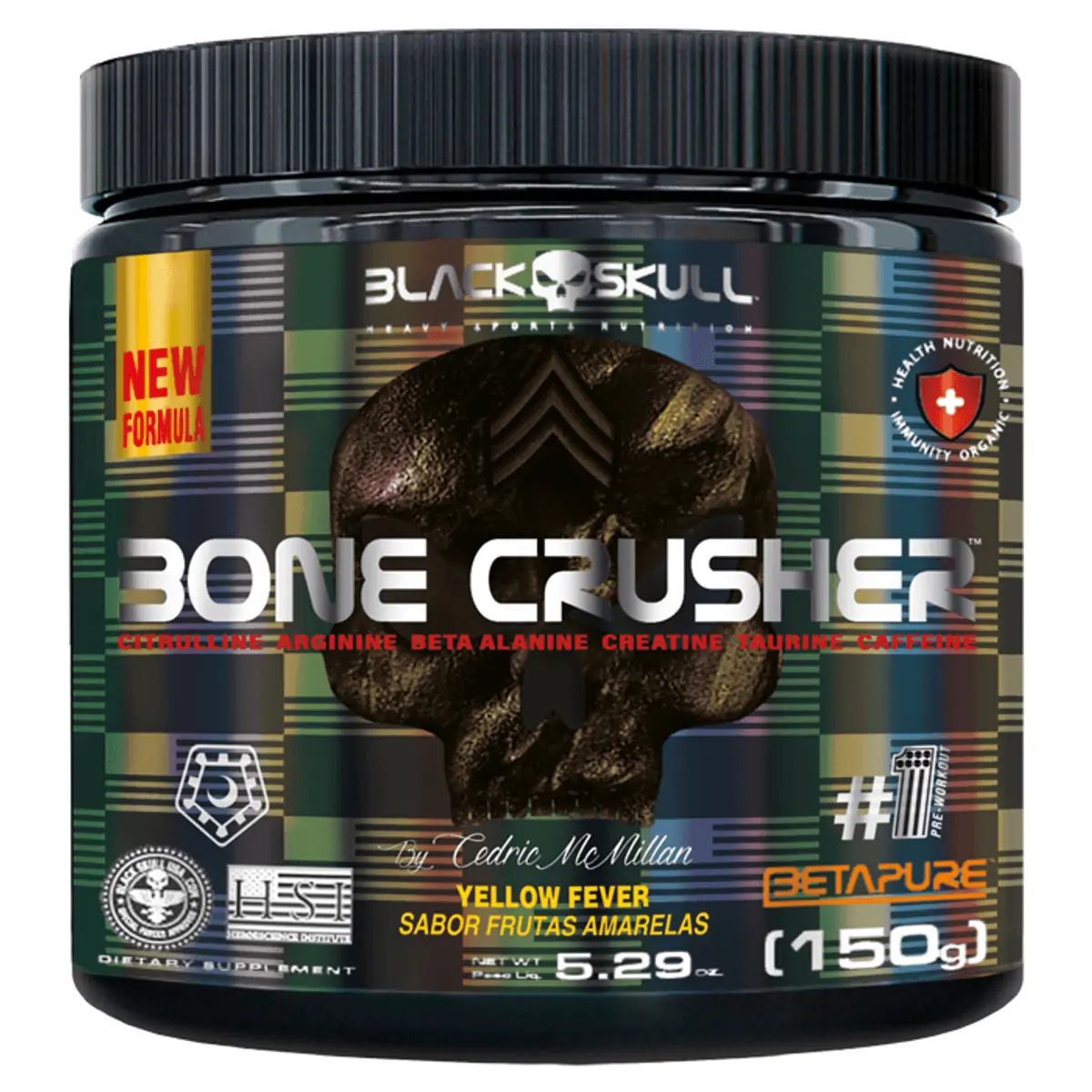Pré-Treino Black Skull Bone Crusher Frutas Amarelas 150g
