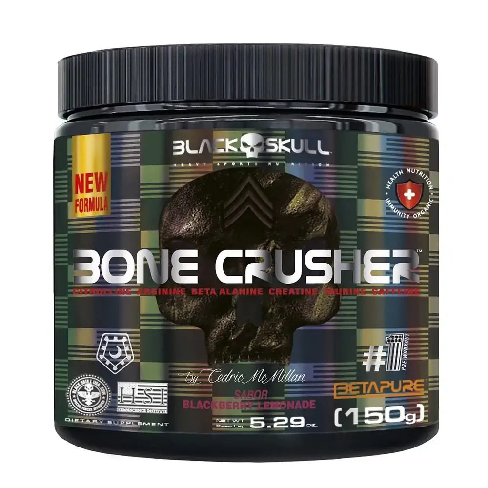 PRÉ-TREINO BONE CRUSHER (NOVA FÓRMULA) - 150G - BONE CRUSHER BLACKBERRY LEMONADE (NEW) 150G