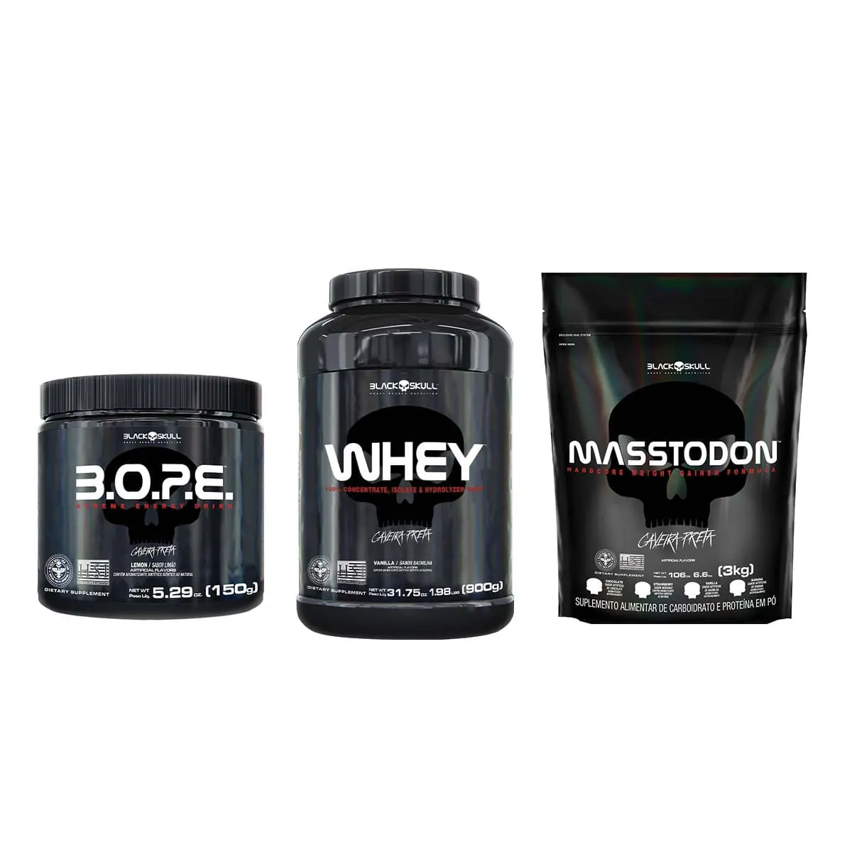 KIT HIPERCALÓRICO + WHEY + PRÉ-TREINO - KIT HIPERCALÓRICO + WHEY + PRÉ-TREINO (BAU+BAU+LIMÃO)