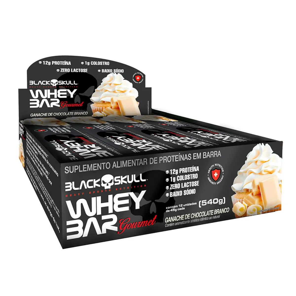 BARRA DE PROTEÍNA GOURMET C/ COLOSTRO - DISPLAY C/ 12 - DISPLAY C/12 WHEY BAR GOURMET GANACHE DE CHO