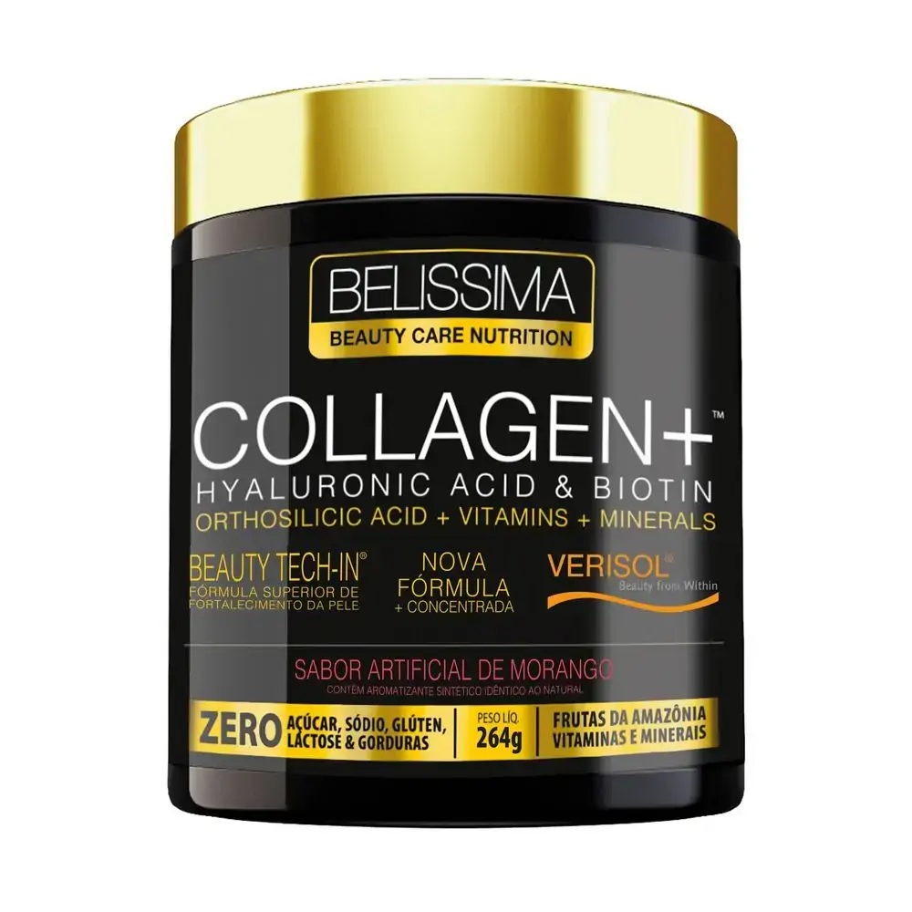 Colágeno Pó Morango Belissima Pote 264g