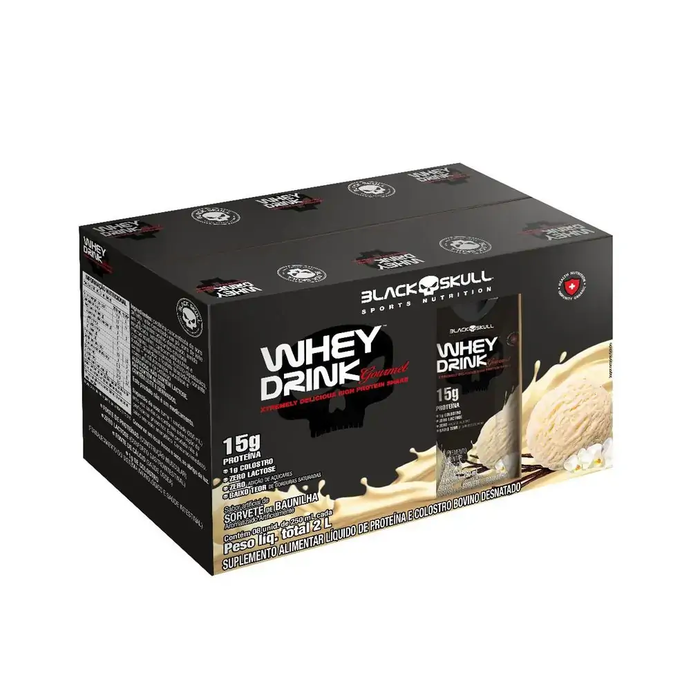 WHEY DRINK GOURMET - PRONTO PARA BEBER - PACK 8 UNID - WHEY DRINK GOURMET 250ML - SORVETE DE CREME -