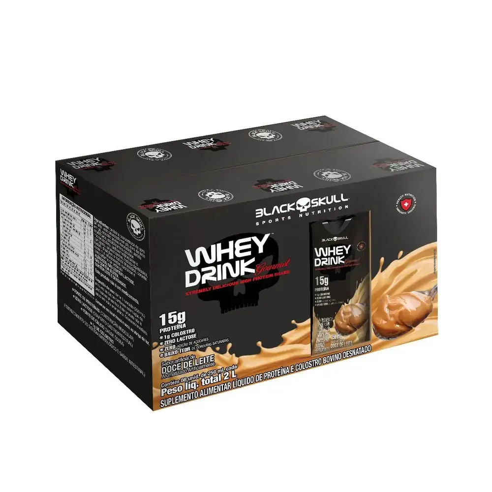 WHEY DRINK GOURMET - PRONTO PARA BEBER - PACK 8 UNID - WHEY DRINK GOURMET 250mL - DOCE DE LEITE - 8