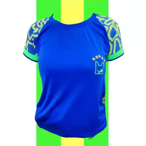 Roupinha May Dog T.shirt Brasil Azul Xg2