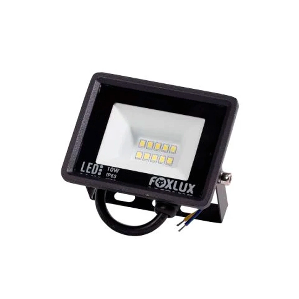 Refletor Led Foxlux 10w 3000k Bivolt Preto
