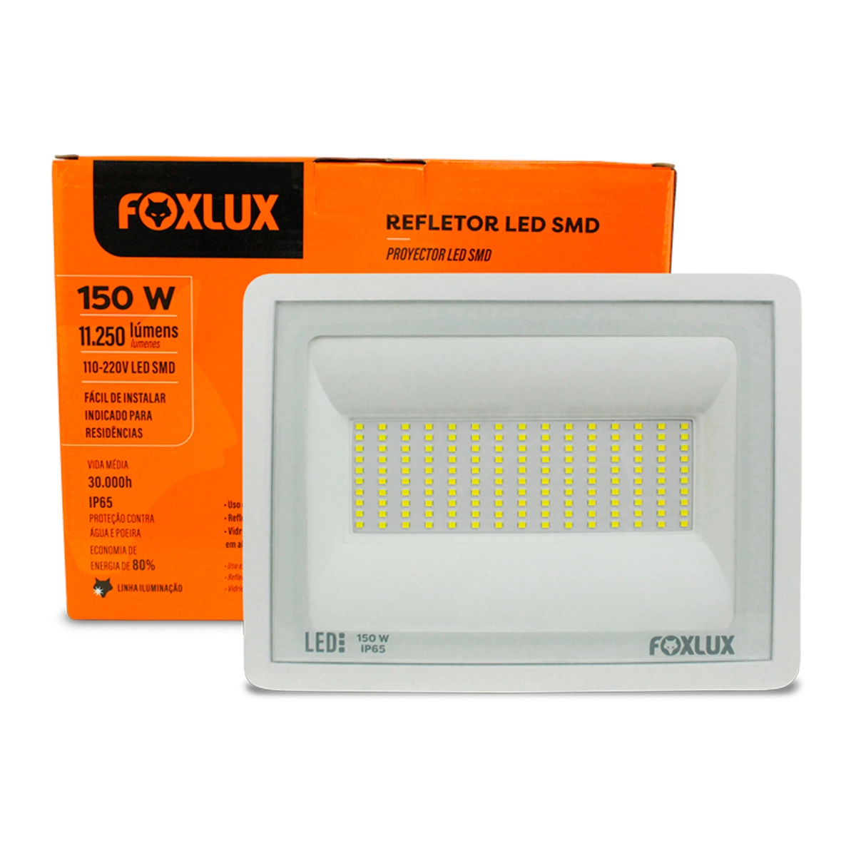 Refletor Led Foxlux 150w 6500k Bivolt Branco