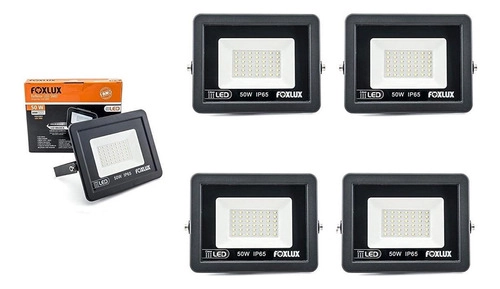 Kit 5 Refletor Led Foxlux 50w 6500k Bivolt