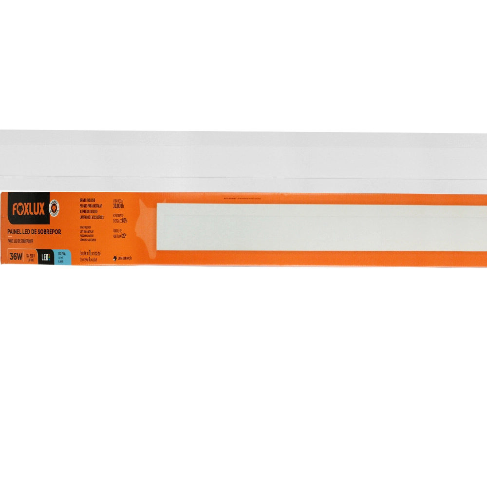 Painel Led Foxlux 120x10cm Embutir 36w 6500k Branco