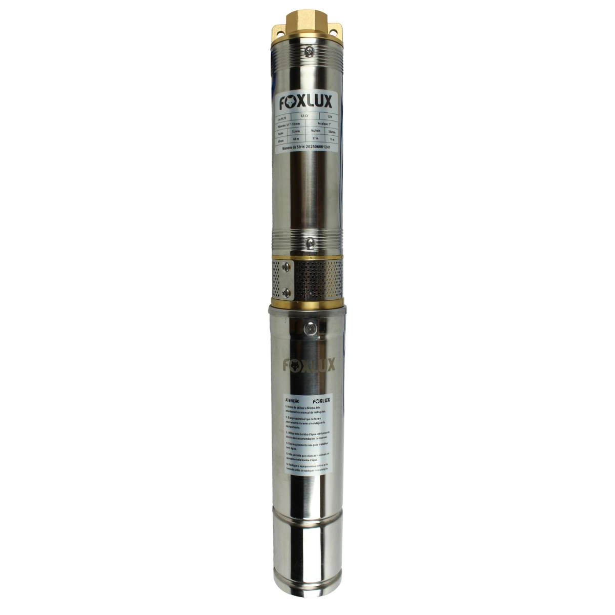 Bomba Submersa 3,1” Foxlux 0.5CV 127V para Poço Artesiano e Cisterna