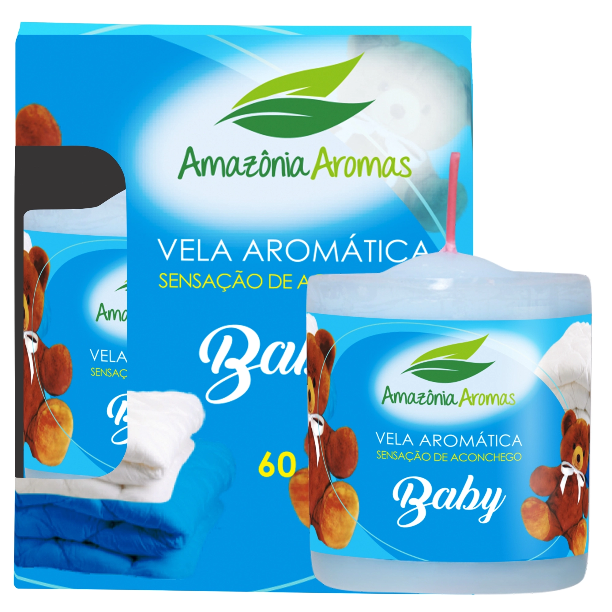 Vela Perfumada Baby Azul 60g Amazonia 961