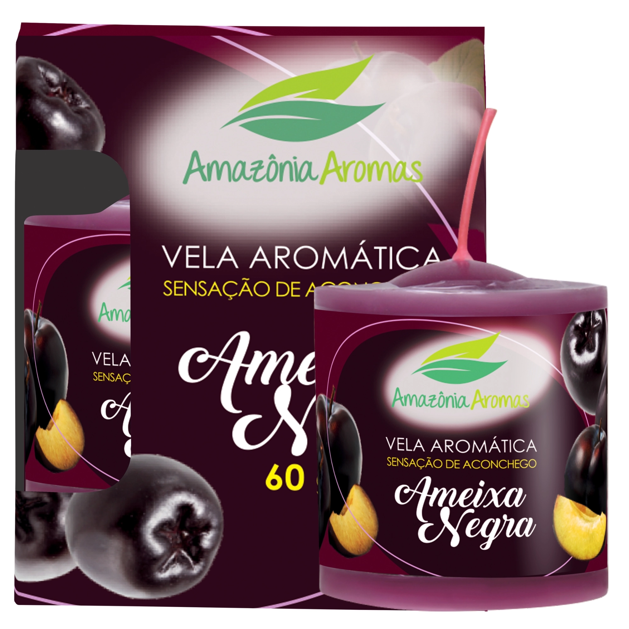 Vela Perfumada Ameixa Negra 60g Amazonia