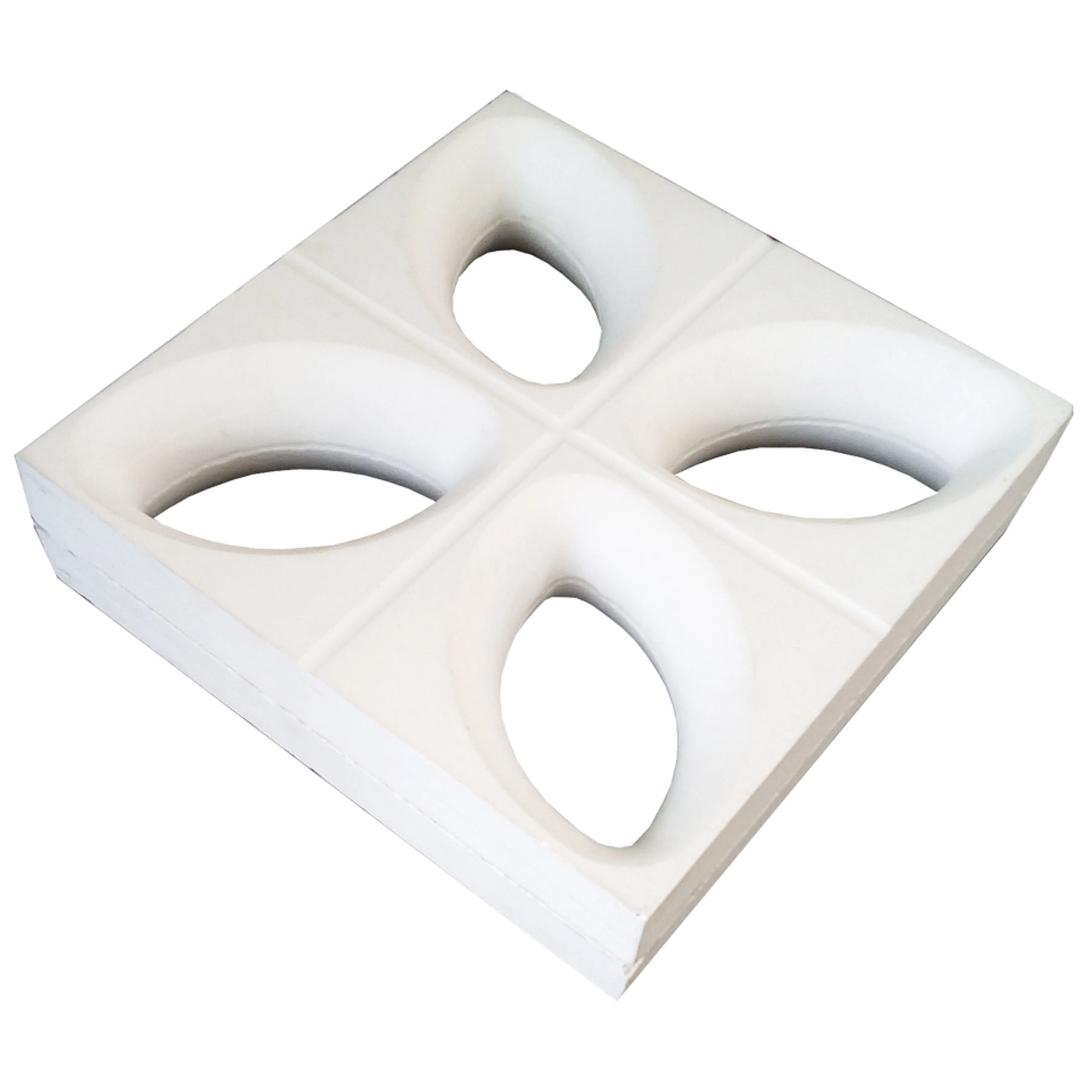 Elemento Vazado de Concreto Natural 24,5x24,5cm Branco Folha Stone Plus