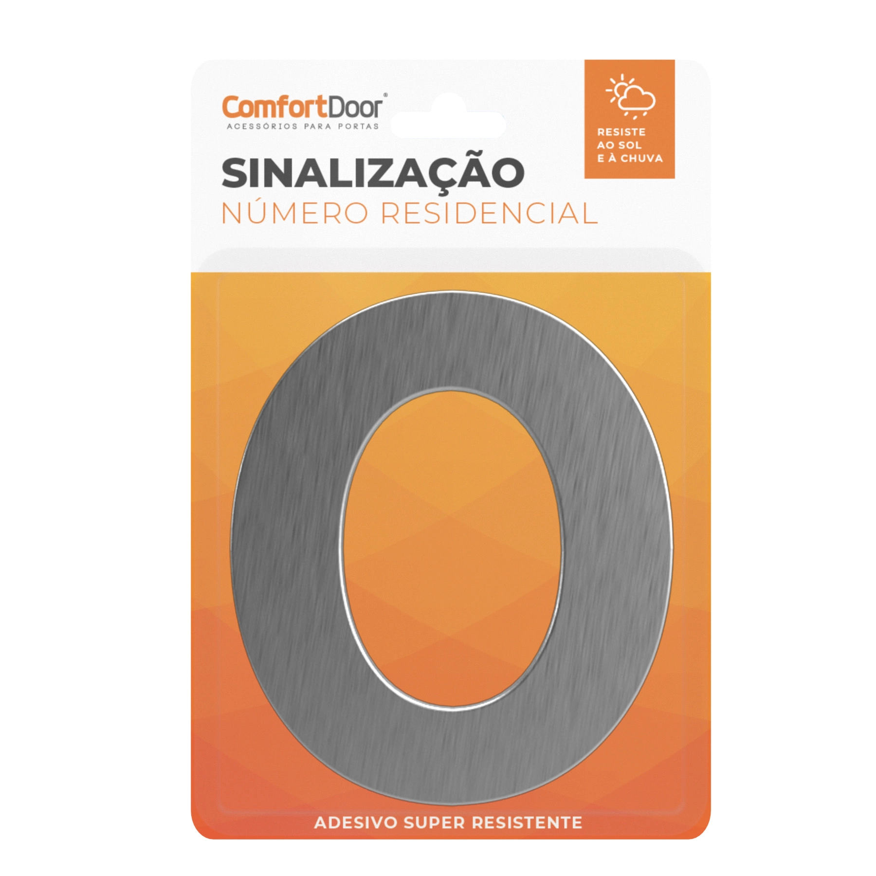 Número Residencial Zero 125mm Aço Escovado