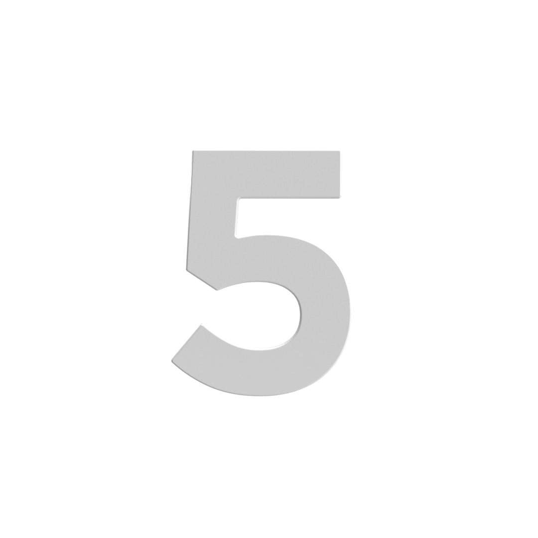 Número Residencial 5 125mm Branco