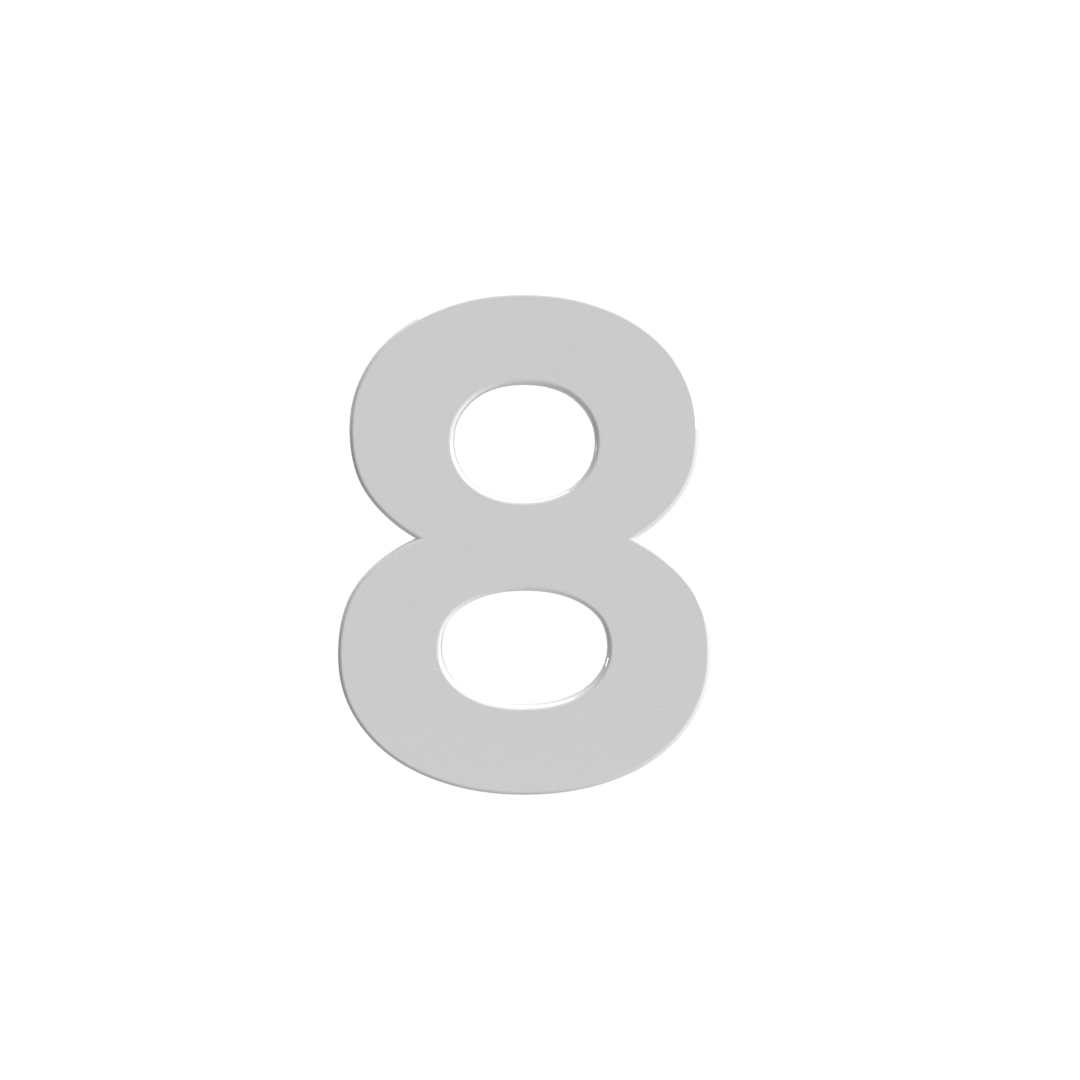 Número Residencial 8 125mm Branco
