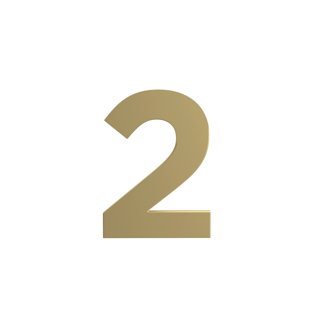 Número Residencial 2 125mm Dourado