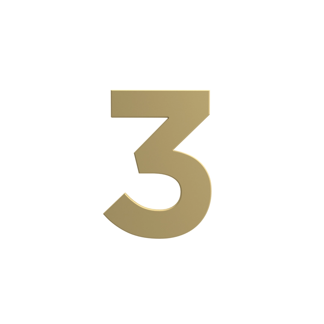 Número Residencial 3 125mm Dourado