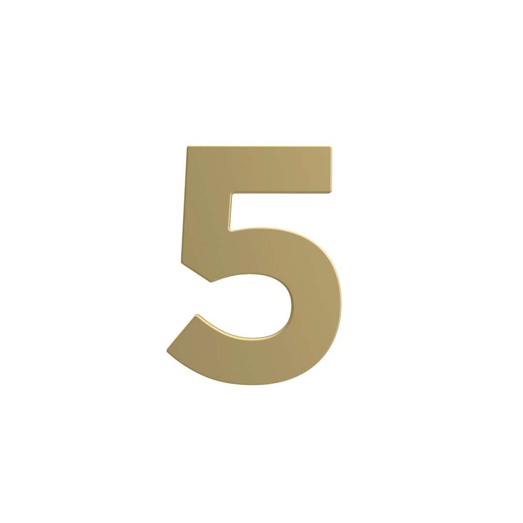 Número Residencial 5 125mm Dourado