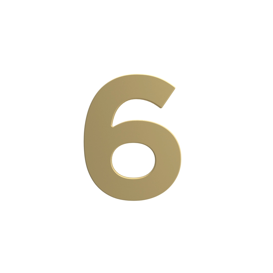 Número Residencial 6 125mm Dourado