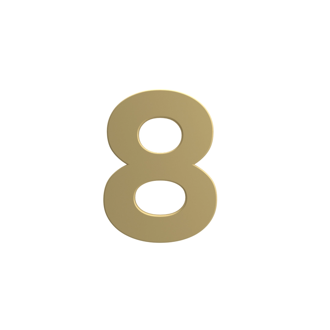 Número Residencial 8 125mm Dourado