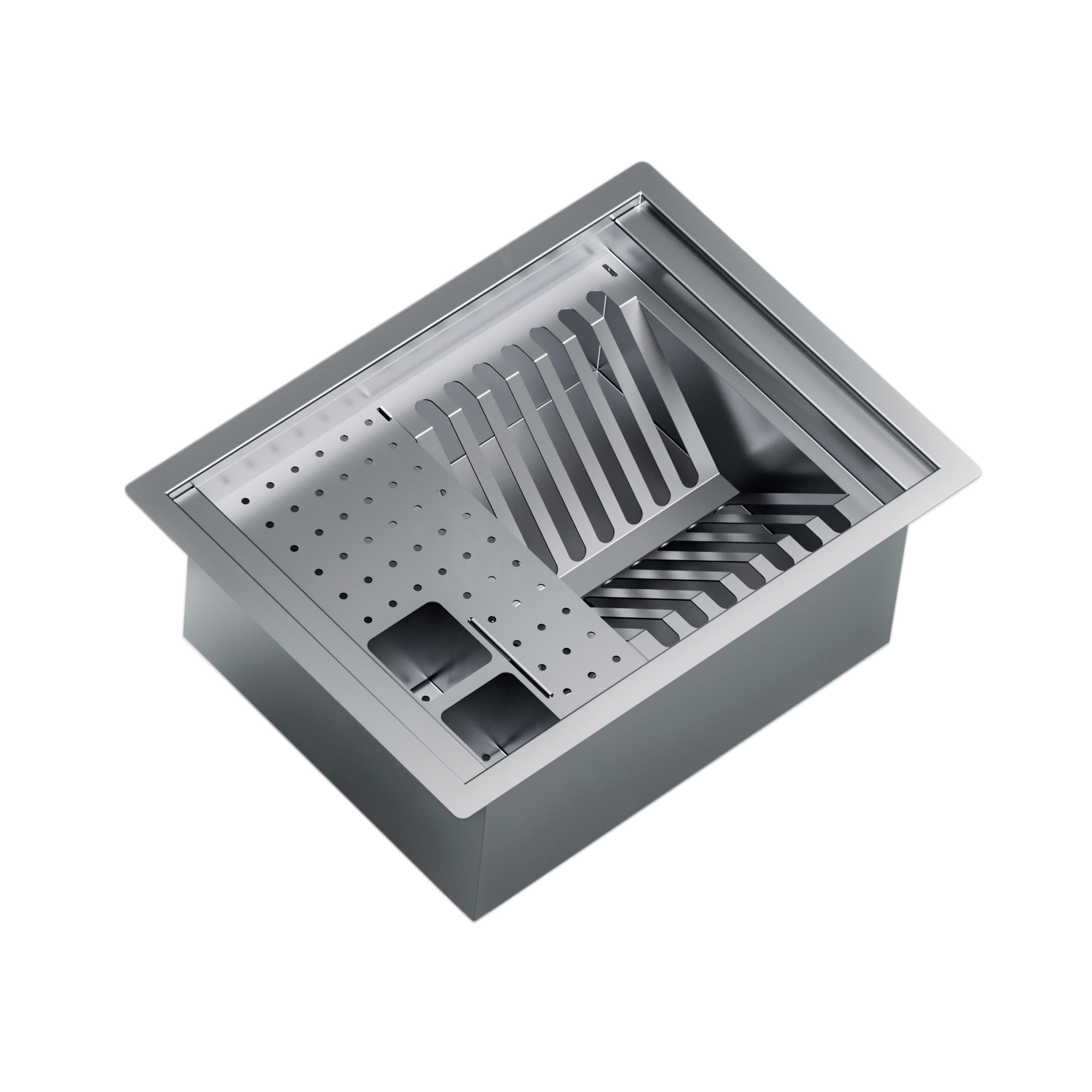 Calha Inox 46cm Para Pratos Copos Talheres - LudRio