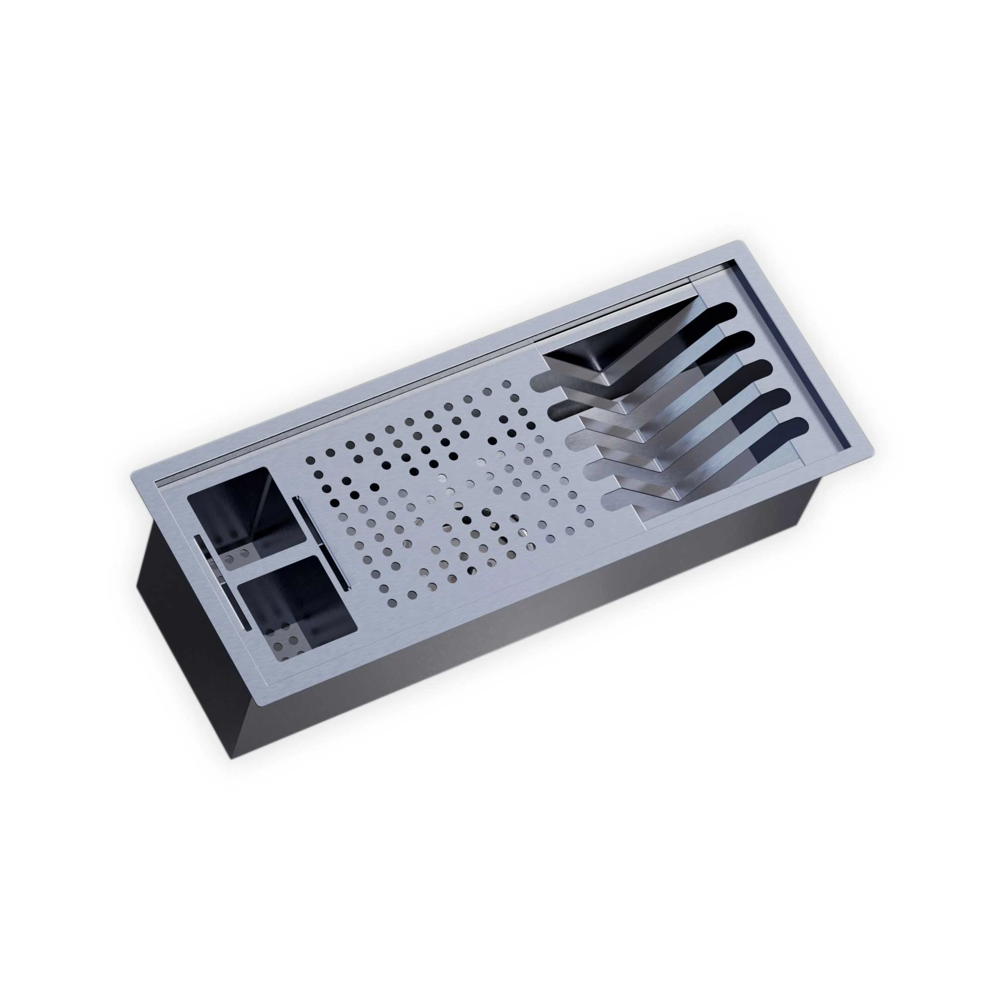 Calha Inox Slim 44x17cm Para Pratos Talheres Copos – Ludrio