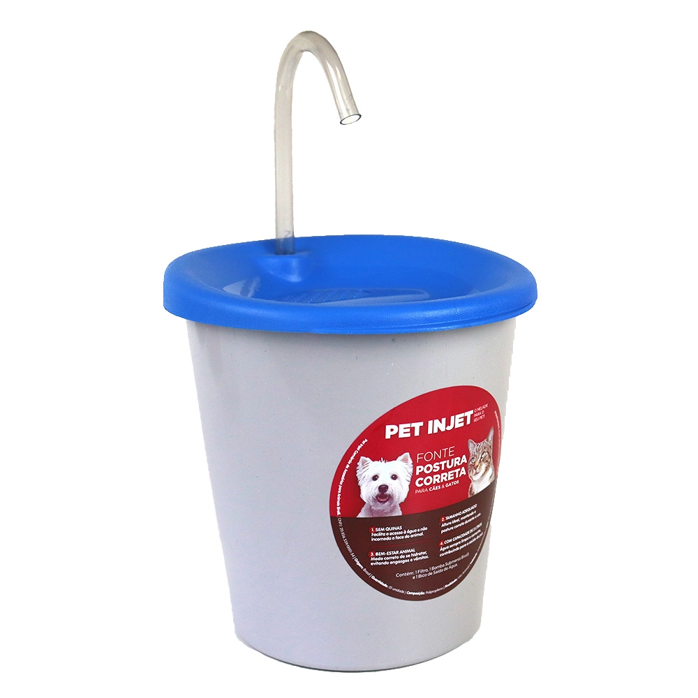 Fonte De água Para Pets Postura Correta Cães E Gatos Azul Petinjet 2l