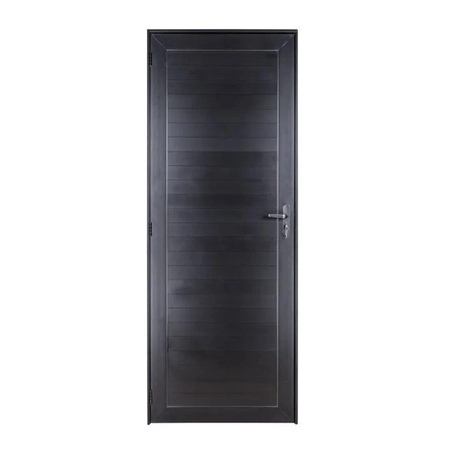 Porta De Aluminio Lambril 210 Cm X 90 Cm Abertura Direita Preto