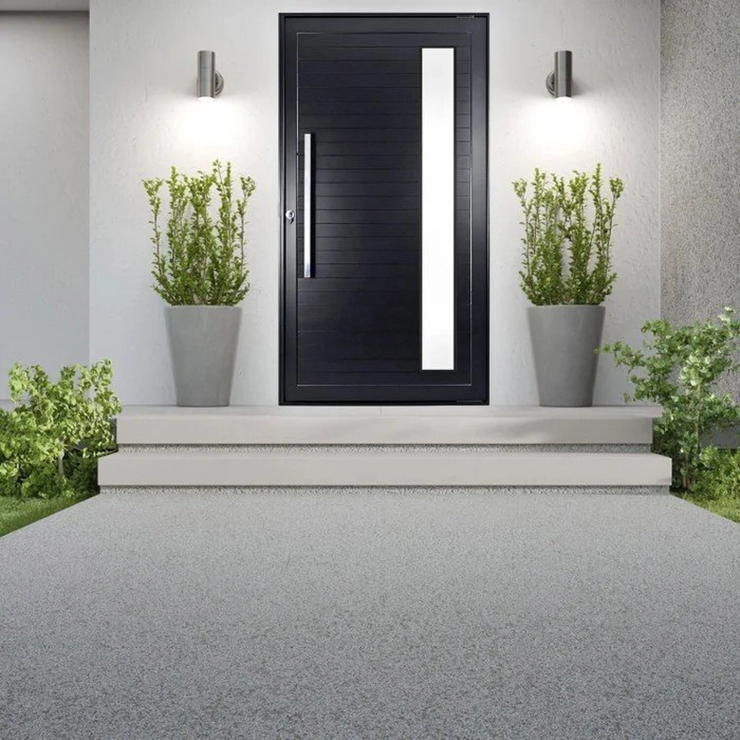 Porta De Aluminio Lambril 210x90cm Com Puxador Topsul Preto