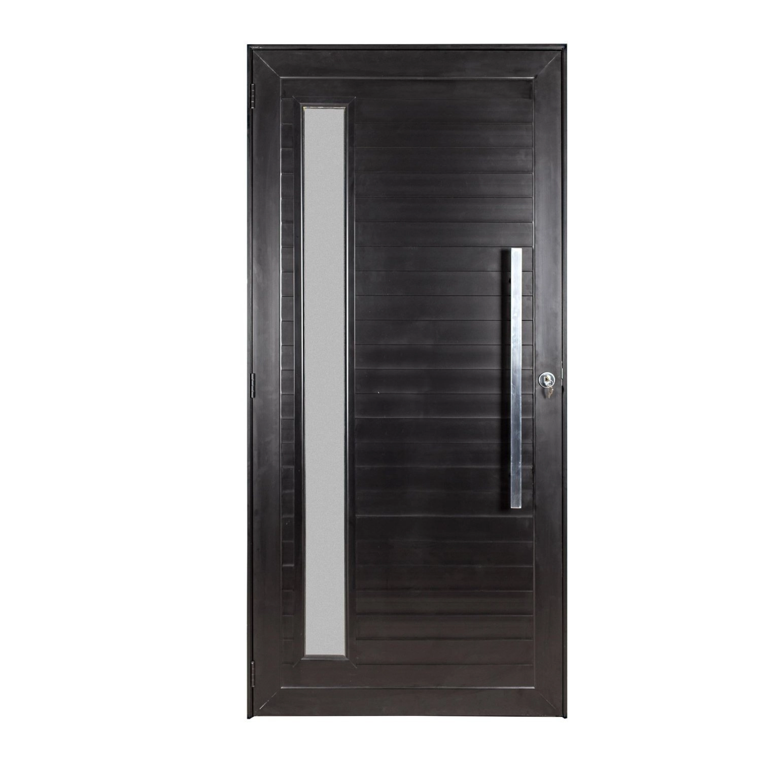 Porta Lambril De Giro Com Puxador E Visor Esquerda Topsul 210x100cm Esquadrisul Preto