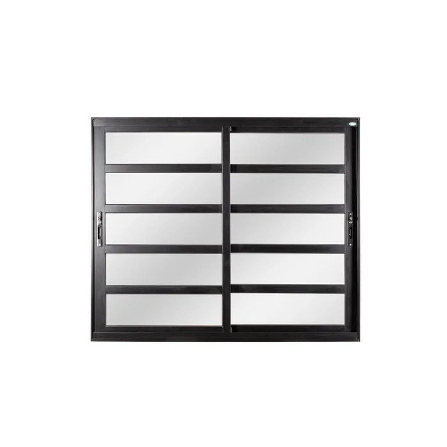 Janela De Aluminio De Correr 100x200cm 2 Folhas Com Vidro Liso Esquadrisul Preto