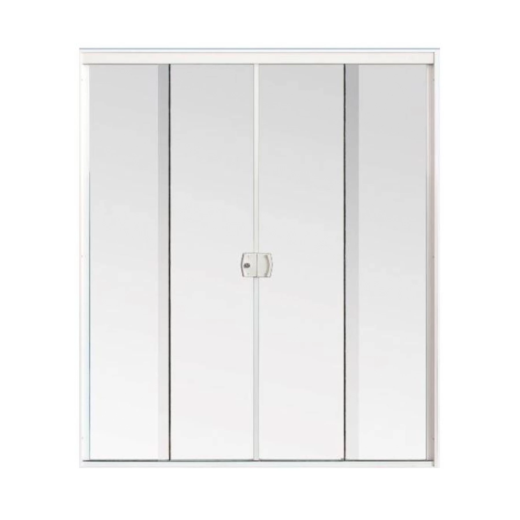 Porta de Correr 4F M2 Vidro Incolor 6MM Temperado Alumínio Branco TPCLEAN