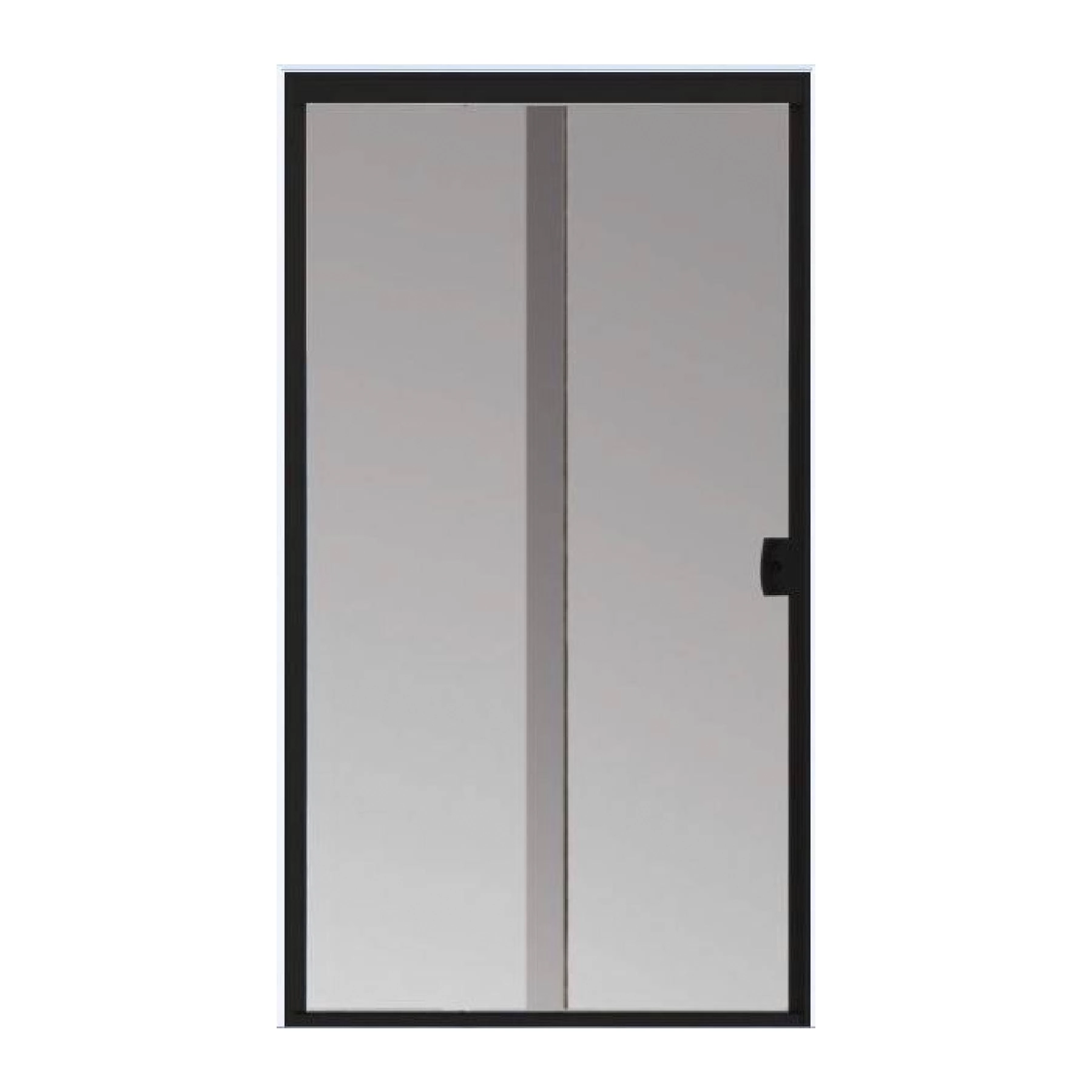 Porta de Correr 2F M2 Vidro Fumê 8MM Temperado Alumínio Preto TPCLEAN