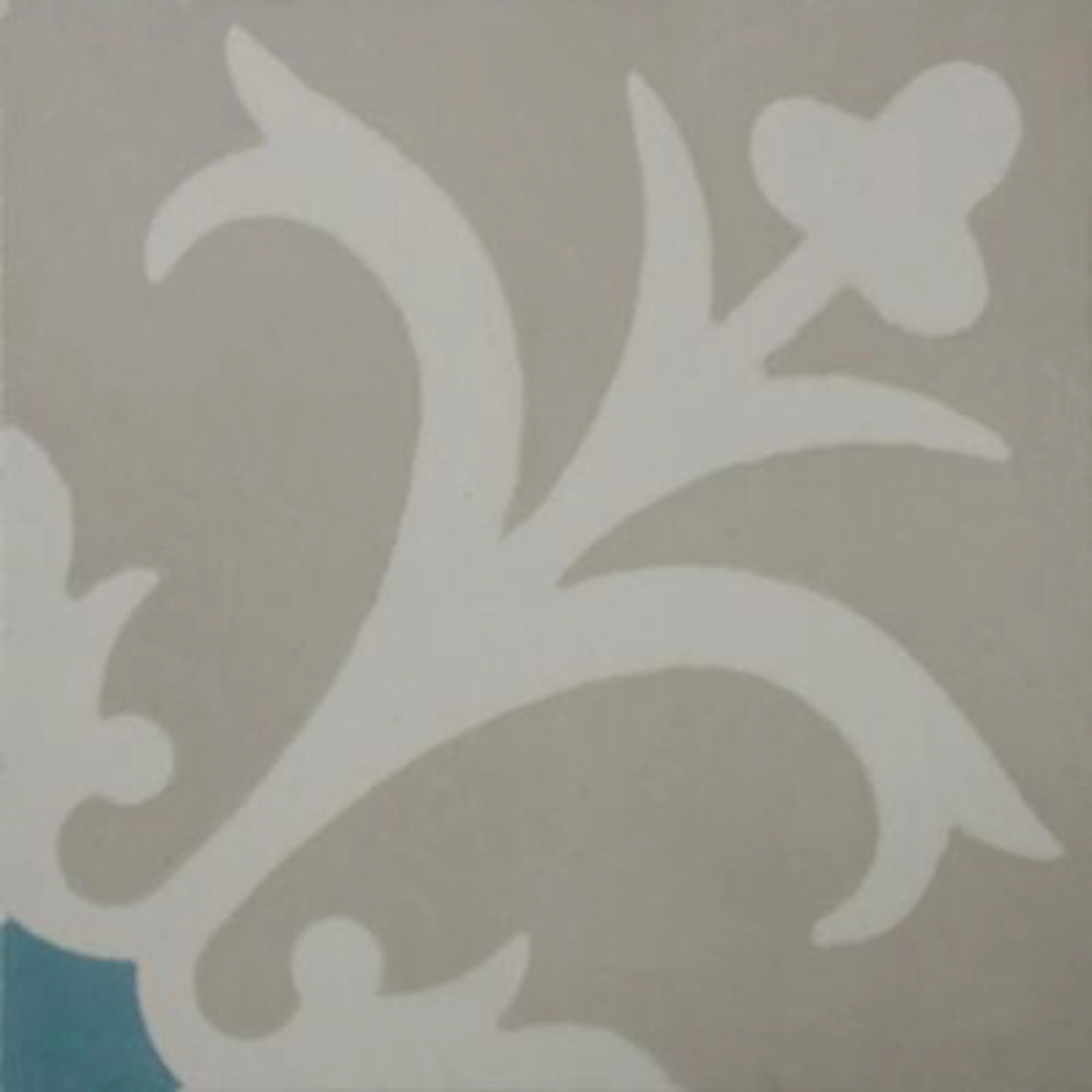 Ladrilho Hidráulico Quadrado Allium Branco E Areia 20x20cm Oficina Yby