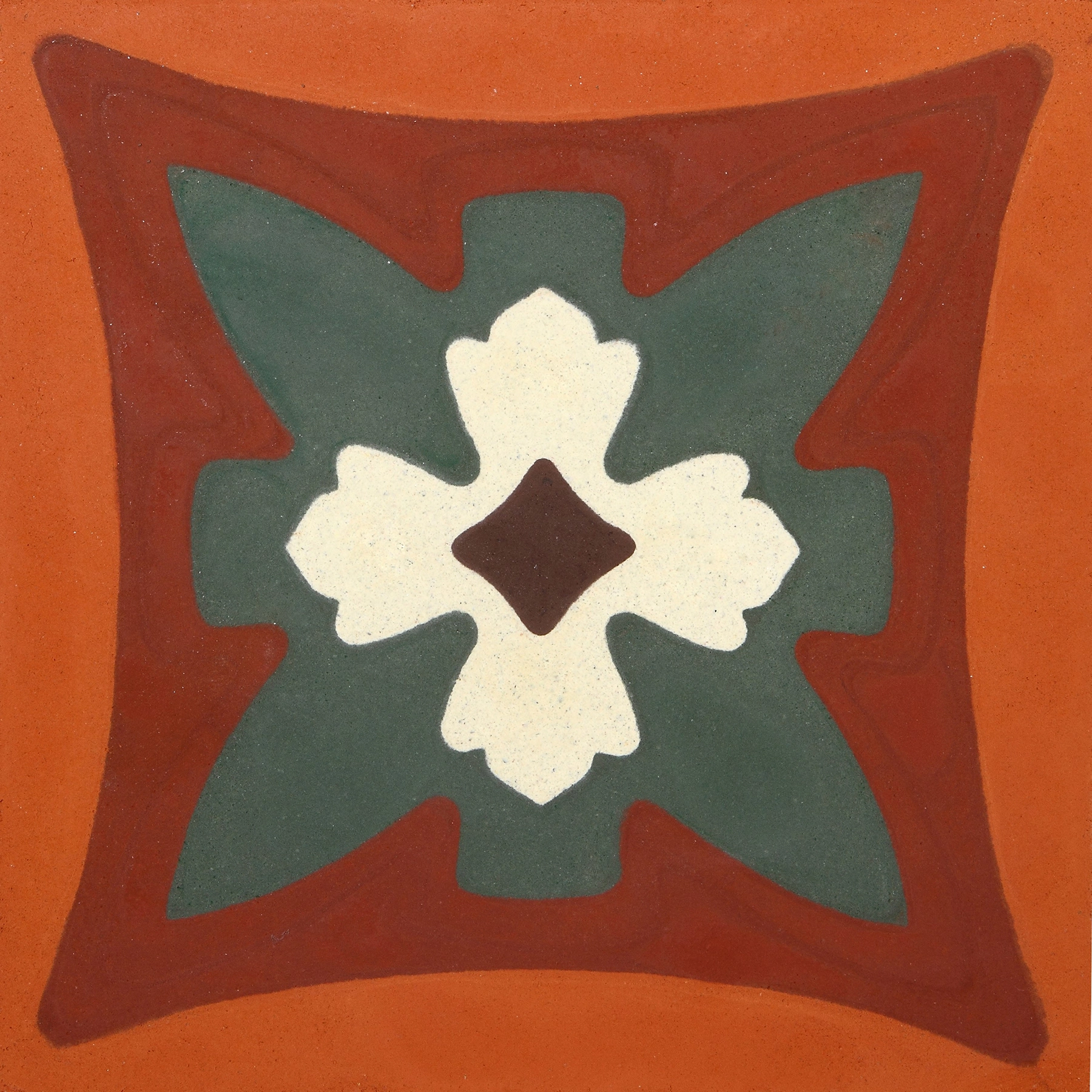 Ladrilho Hidráulico Quadrado Jasmin Terracota Ang 3 20x20cm Oficina Yby