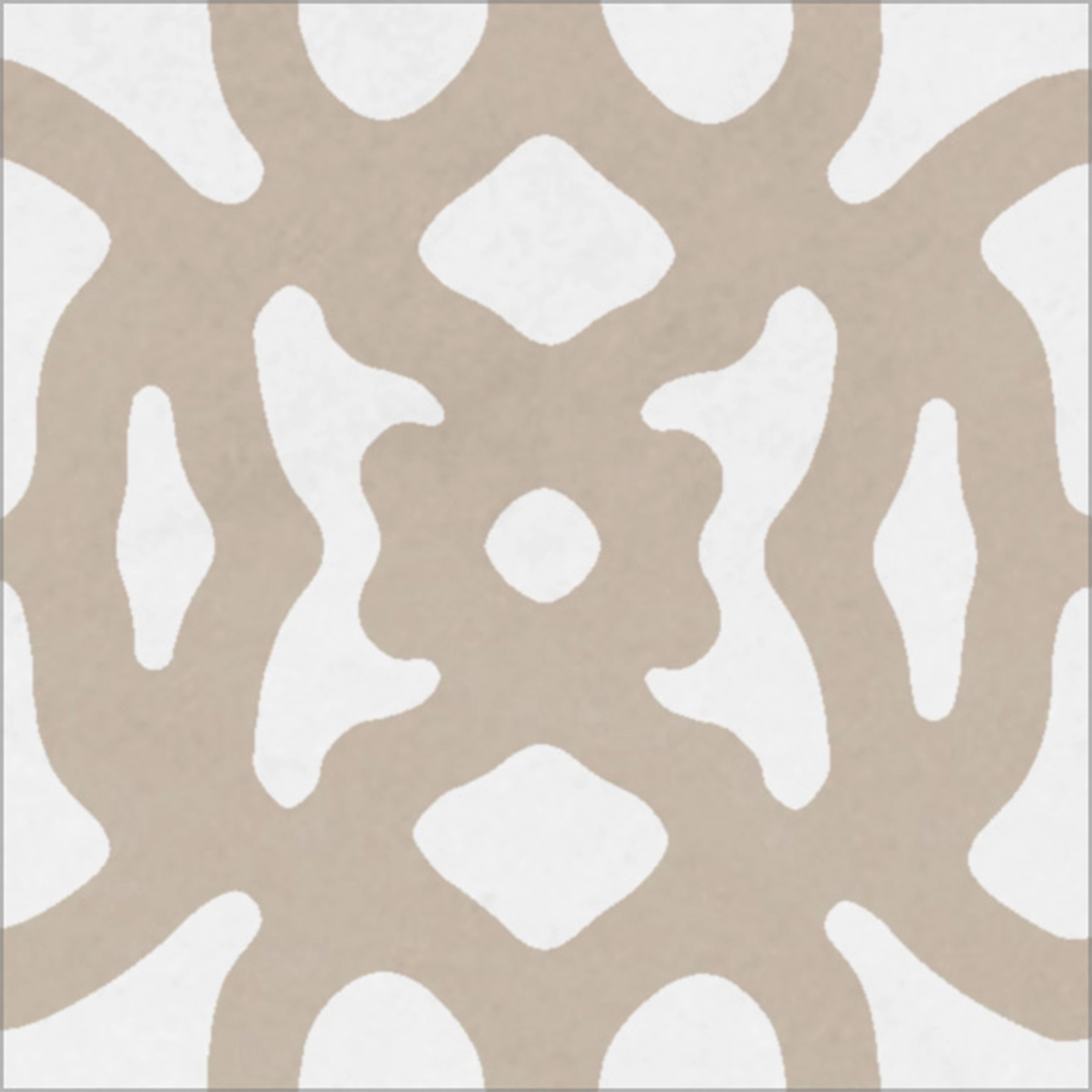 Ladrilho Hidráulico Quadrado Damasco Bege Branco 20x20cm Oficina Yby