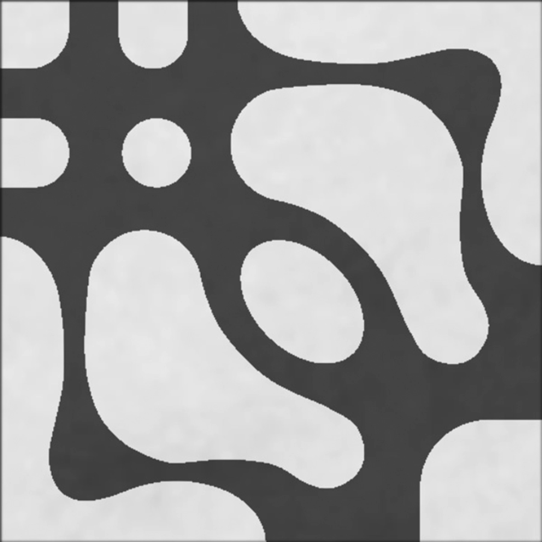 Ladrilho Hidráulico Quadrado Organic Preto e Branco 20x20cm Oficina Yby